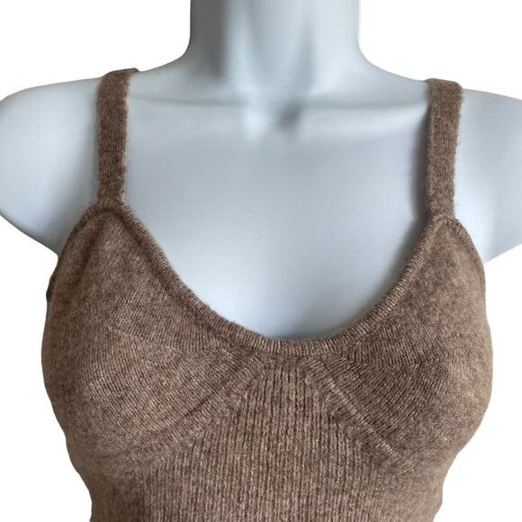 Y2K Zara Women Crop Top S Sweater Tank Sweetheart Neck Layer Festival Coquette - Picture 5 of 9